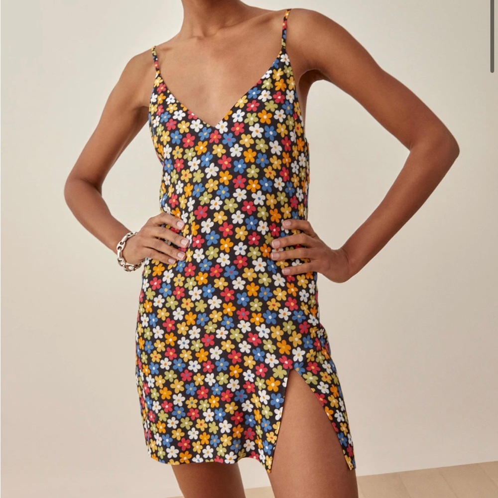 Reformation Marlowe dress in Danica print